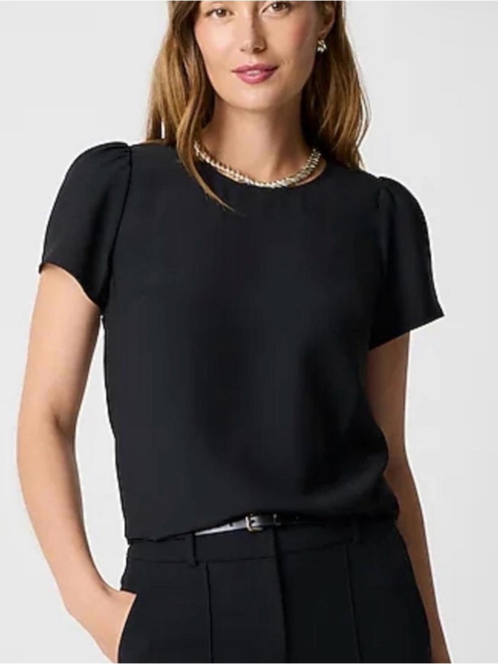 J. Crew Black Short-Sleeve Blouse